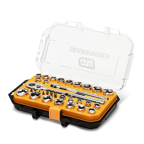 GEARWRENCH 36 Piece 3/8” Dr 72T 12 Pt Drive Mechanics Tool Set | GW72SWS38 - size: 36 Piece, style: SAE/Metric