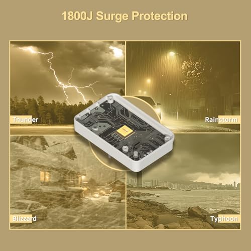 Overtop Wall Outlet Extender,Multi Plug Surge Protector,1800J - color: ‌Ivory White-4AC