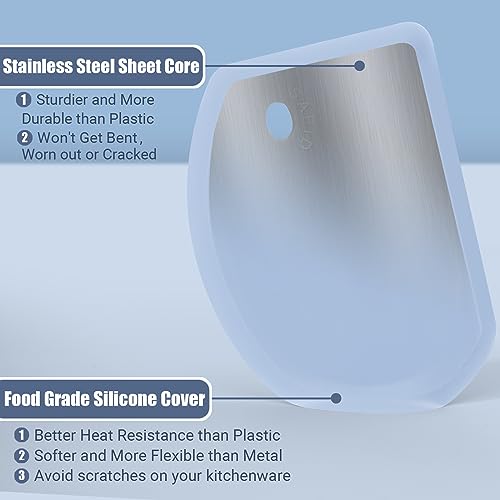 Silicone Dough Scraper with Metal Core Flexible Bowl Scraper Bread Baking - color: Blue