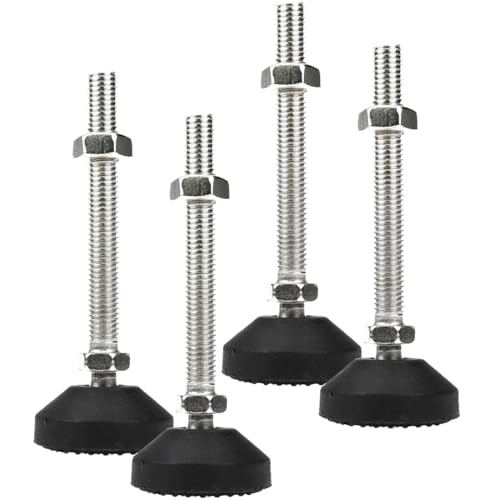 M12 Leveling Feet 880 Lb Capacity, 4.8 Inches Height - 2 Inches Base, 4Pcs - color: Black, size: D50xM12xH100mm