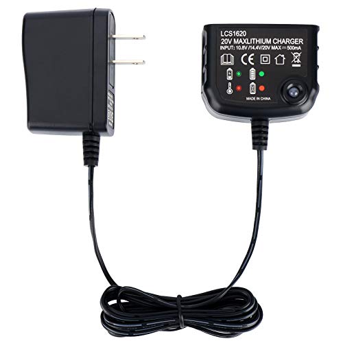 LCS1620 20V Lithium Battery Charger Compatible with Black and Decker 20V Max Li-ion Battery LBXR2020 LBXR20 LBXR2020-OPE LB2X4020 Replacement for Black & Decker Charger LCS1620B BDCAC202B