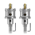 2-Pack 1-1/4" TCT Hole Saws for Hard Metal, Heavy Duty 32mm Tungsten Carbide Tipped Hole Cutters Set with Spring-Loaded Pilot Drill Bits for Stainless Steel, Metal, Iron, and Plastic - size: 1-1/4" (32mm)