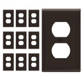 ENERLITES 10 Pack Outlet Covers Wall Plate for Duplex Receptacle, Brown - color: Brown, size: Standard Size