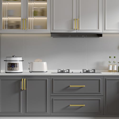 Goldenwarm 25 Pack 3.75 Inch Gold Cabinet Handles Brushed Gold Cabinet Pull - color: Gold, size: 3-3/4in Hole Centers