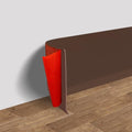 FONUNO Vinyl Wall Base Rubber Baseboard Molding Trim Self Adhesive 3" Wide - color: Brown, size: 3in x 40ft