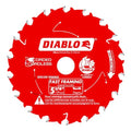 Diablo Fast Framing Saw Blade for Wood - 5-3/8" Diameter, 18 ATB Teeth | 20mm Arbor, .049" Kerf, 18° Hook Angle, .039" Plate, 14500 Max RPM - D053818WMX
