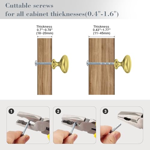 POZEAN Cabinet Knobs Brushed Nickel 30 Pack Cabinet Handles Drawer Knobs Solid Knobs Gold with Screws for Dresser Drawer Cabinet Cupboard - Modern Kitchen, Bedroom and Bathroom Hardware,Gold - color: Gold, size: 30 Pack