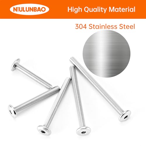 M3 x 20mm 25mm 30mm 35mm 40mm Flat Round Head Hex Socket Cap Screws Bolts, Furniture Screws, 304 Stainless Steel, Metric Fully Threaded, Allen Hex Drive, Bright Finish, Assortment Kit 100PCS - size: M3 x 20/25/30/35/40mm (100PCS)