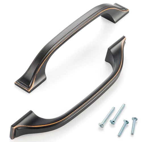 3-3/4 in Oil Rubbed Bronze Cabinet Pulls Arch Handles 10 Pack P2409 - color: Oil Rubbed Bronze, size: 3-3/4" Hole Centers-10 Pcs