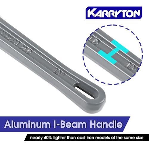 10 Inch Aluminum Pipe Wrench, 1-5/8"/41mm Adjustable Cr-Mo Jaw Opening Heavy Duty Straight Handle Plumbing Wrenches, Perfect Plumbers Tool Exceed GGG Standard - size: 10-IN, style: Straight