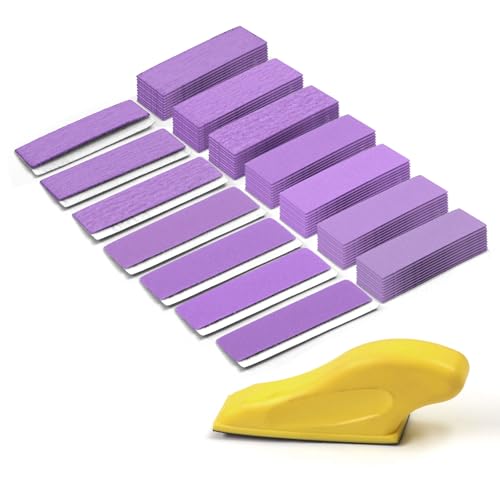 MAXMAN Sand Paper Sanding Block, 110Pcs Sandpaper Assortment, for Crafts - style: Purple 80-3000 grit