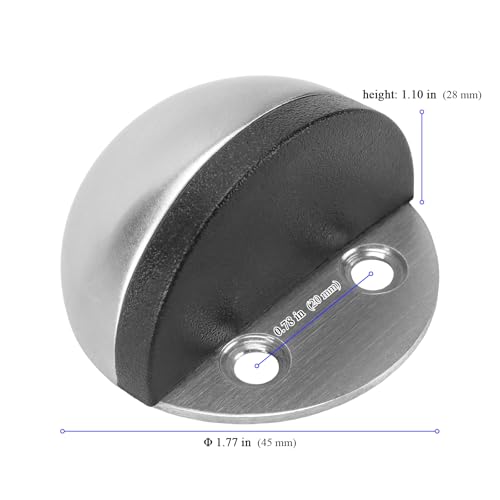 12 Pcs 1.8 x 1.1 in Floor Door Stopper,Brushed Stainless Steel Dome,Silver