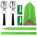 Honoson 24 Pcs Carpenter Pencil with Sharpener,Green Cover, Black Refill - color: Green Cover, Black Refill
