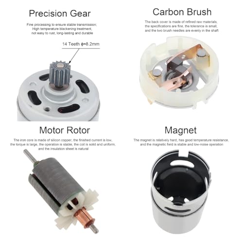 ChgImposs 2PC RS550 DC Motor 8.2mm 14 Teeth Gear Micro Motor 21V 28000RPM Electric Saw Motor for Mini Saw Reciprocating Saw
