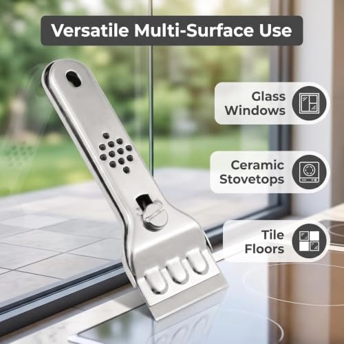 Stainless Steel Razor Blade Scraper With 10 Blades