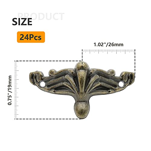 Zorfeter 24 Pcs Antique Brass Box Legs, Style1, Bronze - color: Bronze, size: Style1