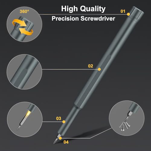44 in 1 Small Magnetic Precision Screwdriver Set with Case, 360° Spin Handle DYI Mini Multifunction Screwdriver Bit Kit, Repair Tool Kit for Electronics,Phone,Laptop,Macbook,PC,Watch,Eyeglass,jewelry