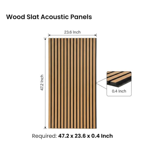 5 Pcs Wood Slatwall Panels Large Acoustic Panels for Wall 47.2 x 23.6 x 0.4 Inch Soundproof Sound Dampening Wood Veneer Sound Absorbing Wall Panel for Bedroom Home Studio Office (Teak) - color: Teak