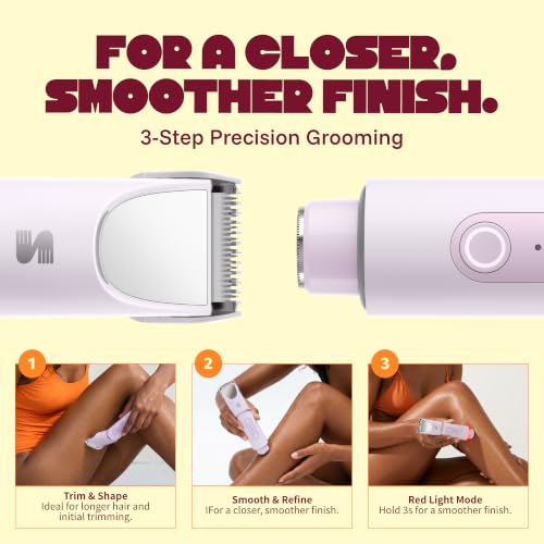 SpinDuo 2 in 1 Electric Bikini Trimmer for Women,180°Rotating Head - color: Purple