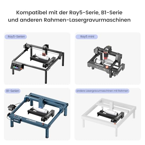 Longer Rotary Roller Series,with Bracket, Y-Axis 360° Rotation for Laser Engraver Engraving Cylindrical Objects Tumblers Cans Cups Bottles, Compatible with 99% of Laser Engraver,Size 268 * 184 * 60mm - size: 268 * 184 * 60mm