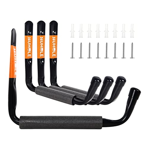 HUHOLE 4 Pack 13.6 Inch Jumbo Garage Storage Hooks - size: 13.6" Ski Board Hanger