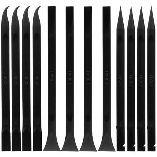 12 Pcs Carbon Fiber Multi-Purpose Scraper, Black