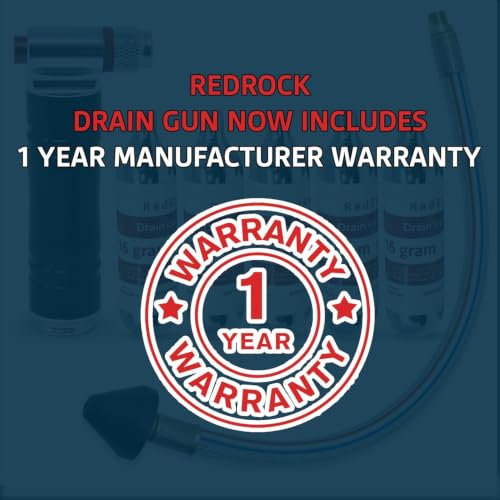 RedRock Gallo Drain Gun AC Drain Line Cleaner Tool, HVAC Air Conditioner Condensate Blaster Cleaning Kit with Flexible Hose Pipe, Includes 5 Unthreaded CO2 Cartridges