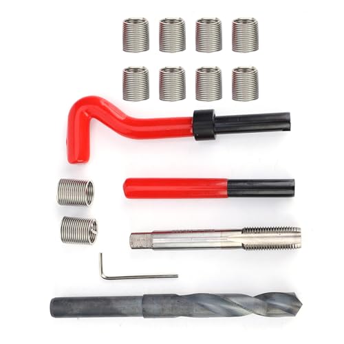 M14x1.5 Thread Repair Kit, 15 Pcs Portable Thread Chaser Set, Thread Metric Inserts Repair Kits, Compatible Hand Tool Set for Auto Repairing - color: M14x1.5