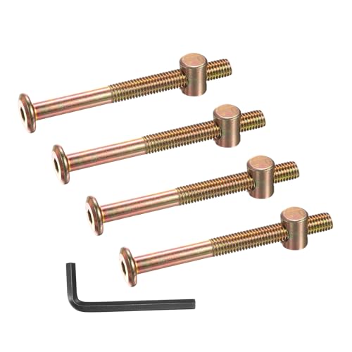 PATIKIL 4 Set Bunk Bed Bolts and Nuts Kit, M8x85mm Furniture Bolts Hex Drive Socket Cap Hardware Replacement for Beds Headboards Chairs - size: M8x85mm