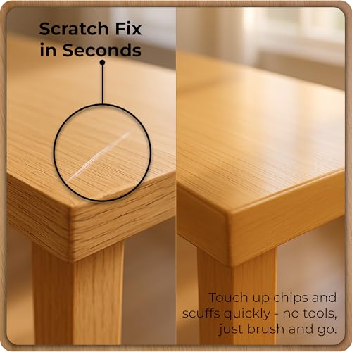 Light Brown Wood Stain Repair Kit, Brush-On Touch-Up Stain Bottles, Golden Oak, Early America, Cherry, Red Oak, Interior and Exterior Wood, 4 fl oz Total by spot. - color: Light Brown