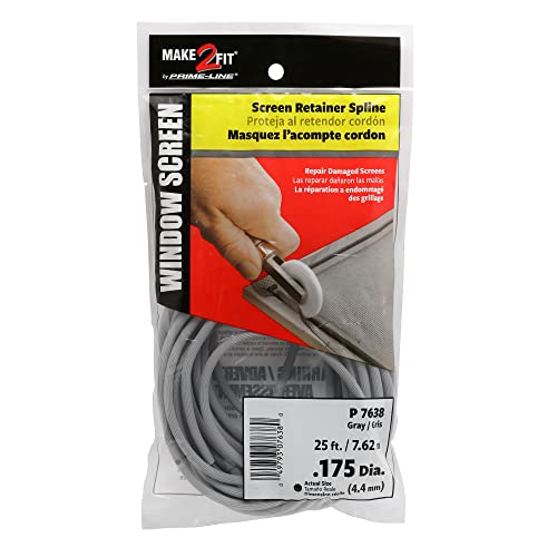 Prime-Line P 7638 Screen Retainer Spline, Vinyl, 0.175 in., 25 ft., Gray (1 Roll) - size: 0.175