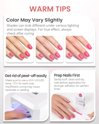 Makartt Pink Gel Nail Polish Set 15ML : 6 Pink Rose Colors - color: Little Love Notes