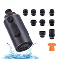 Pull Down Faucet Sprayer Head Replacement, Oil Rubbed Bronze 3 Function Pull Out Spray Head Nozzle with 9 Adapters for Kitchen Sink Faucet, American Standard for Moen Kohler Delta G1/2 Male Conn - color: Oil Rubbed Bronze