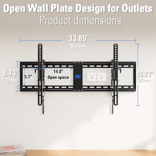 Mounting Dream Advanced Tilt TV Wall Mount for Most 42-90 Inch Flat TV | Universal TV Wall Mount Bracket with Full Extension up to 7 inch, Fits 16", 24", 32" Studs, Max VESA 800x400mm and 120LBS - size: Advanced Tilt for 42"-90" TV & 16"/24"/32" Studs