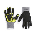 Amazon Basics Safety Work Gloves, Cut Level A1, Abrasion ANSI Level A4, Impact Protection, Touch Screen Friendly, 15G Sandy Nitrile Palm, Yellow, Size XX-Small, Pack of 120 Pairs - size: 2X-Small
