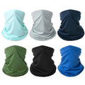 6 Pieces Summer Face Cover Scarf Mens Neck Gaiter For Men Women UV Protection Face Breathable Sun Protection Cycling Running - color: Sky Blue+light Gray+navy+green+black+blue