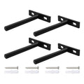 4Pcs 4 Inch Black Floating Shelf Brackets, Heavy Duty Hidden Shelf Supports, Concealed Blind Shelf Support for Wood Shelves DIY Home Decor, Includes Screws and Wall Plugs - size: 4 Inch