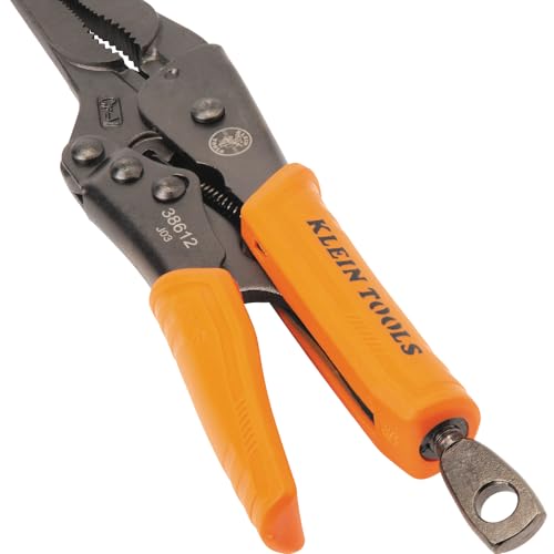 Klein Tools 38612 Long Nose Locking Pliers with Quick Release Handles, Ideal for Tight Spaces, High Torque and Gripping Power, 9-Inch - style: 9-In Long Nose