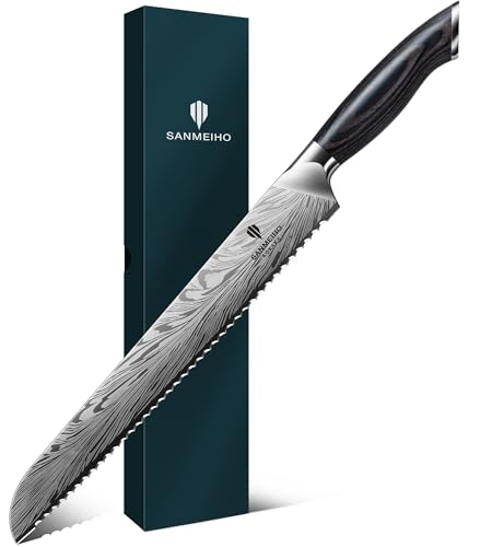 10 inch Bread Knife in Powder Steel, Serrated Bread Knife - size: 10"