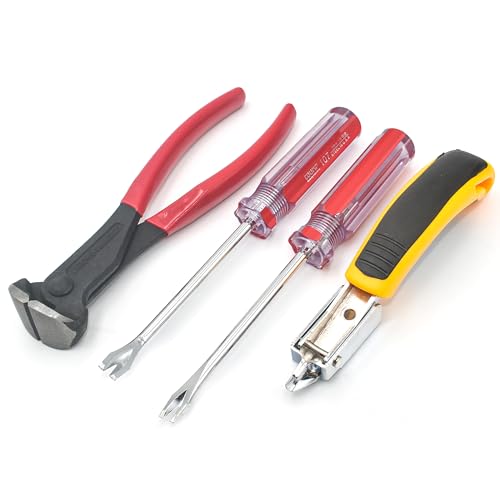 Upholstery Staple Remover Nail Remover Tools, 4 in 1 Kit