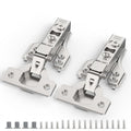 Chibery 4 Pack 1/4" Partial Overlay Soft Close Concealed Hinge for Face Frame ＆ Frameless Door, 3D Adjustment, Clip-on Plate, Slow Self Closing Hidden Satin Nickel, 105° Stainless Steel Hinges, 3/8" - size: Partial Overlay