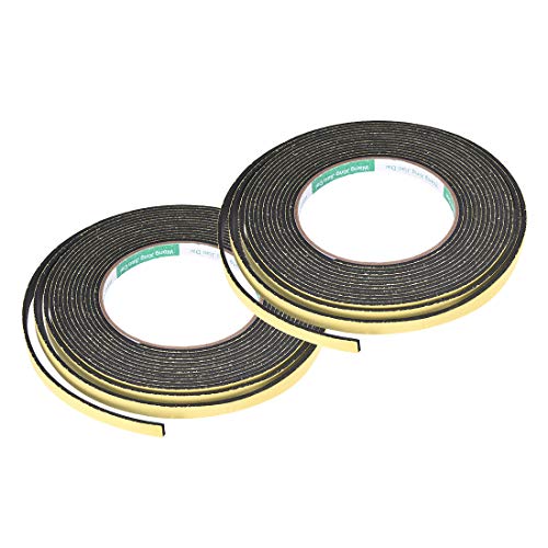 uxcell Sealing Foam Tape 8mm Wide 2mm Thick 5m/16.4ft Long, Self Adhesive Weather Strip for Window Door Insulation, Pack of 2 - size: 8mmx2mmx5m