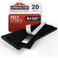 X-Protector Premium Felt Furniture Pads - 20 PCS 6 x 1/2" - Black - size: 6 x 1/2" 20 Black, Strips