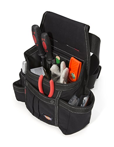 Dickies 8-Pocket Tool Belt/Utility Pouch, Adjustable 2-Inch Belt, Durable Canvas Construction, Puncture-Resistant Liner, Black - color: Black
