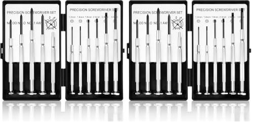 11PCS Small Precision Screwdriver Set, Premium Mini Screw Driver Set Kit, 6 Different Sizes of Flat Head Philips Screwdrivers for Watch, Eyeglasses, Electronics, Repair Box (Pack of 2) - size: Small (Pack of 2)