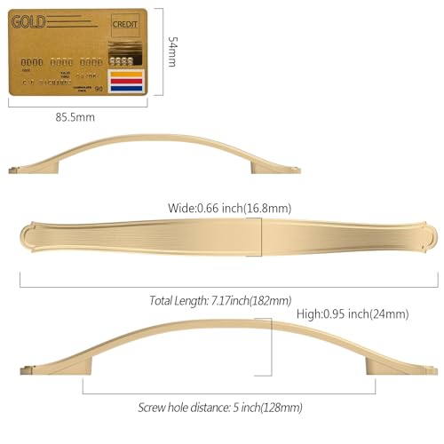 Amerdeco 10 Pack Champagne Bronze Cabinet Pulls 5 Inch(128mm) Hole Center Drawer Pulls Cabinet Hardware Kitchen Cabinet Handles for Bathroom Dresser Pulls ZH0068 - color: Champagne Bronze, size: 5"/128MM Hole Center