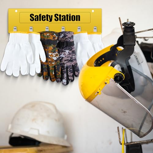 Honeydak Cut Glove Station Wall Mount - style: Yellow 6 Clips Style