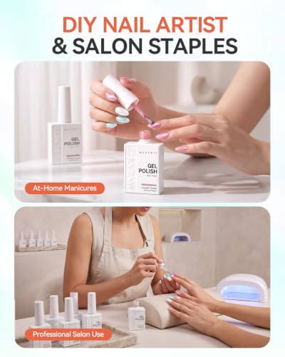 Makartt Nude Gel Nail Polish Set 15ML : 6 Shimmer Colors - color: Spring in Bergen