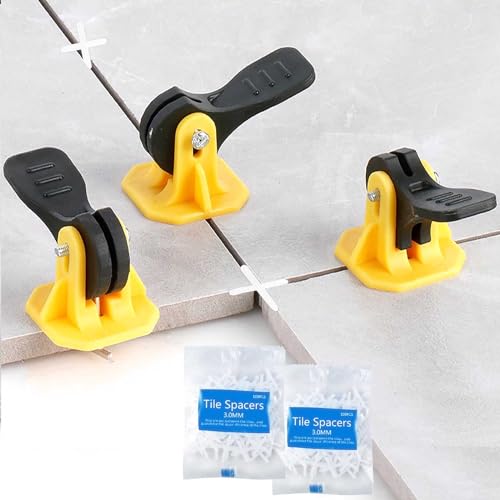 50pcs Tile Leveling System Reusable+200pcs Cross Tile Spacers 1/8"+50pcs Replaceable Spare Steel T-Pin 1/16 Ceramic Tile Tools Plastic Shims Floor Installation Leveler Kit Adjustable Universal - color: 50pcs - 200