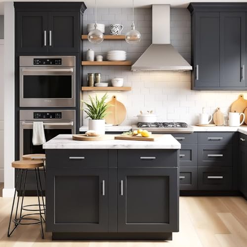 Probrico 30 Pack Hole Centers (76mm) 3inch Polished Chrome Kitchen Cabinet Handles Stainless Steel Polished Chrome Cabinet Pulls Round T Bar Pull Handle for Cabinets and Drawers Total Length 5inch - color: Polished Chrome, size: Hole Centers: 3"